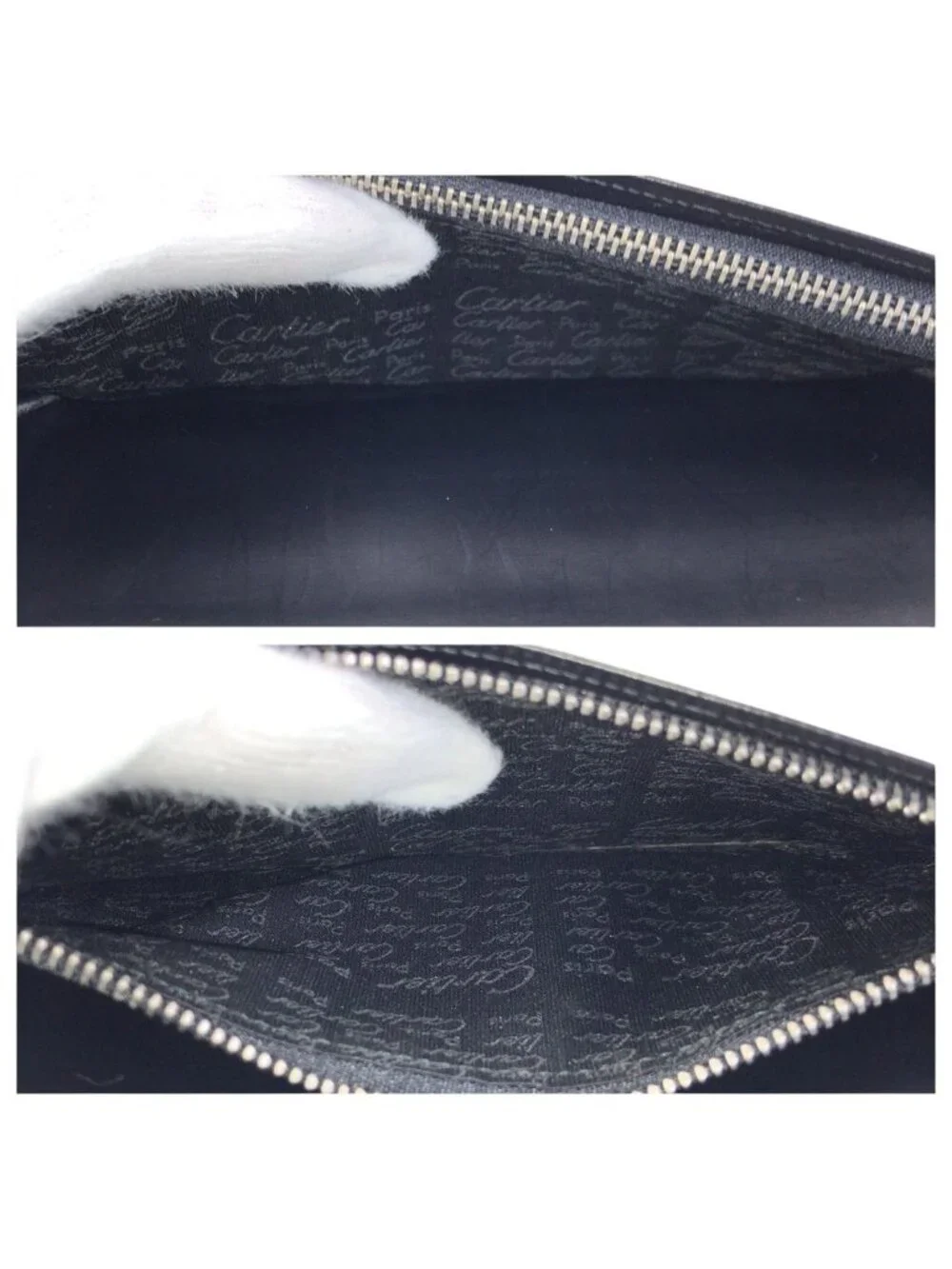 Cartier Pasha de Cartier Black Silver Leather Wallet